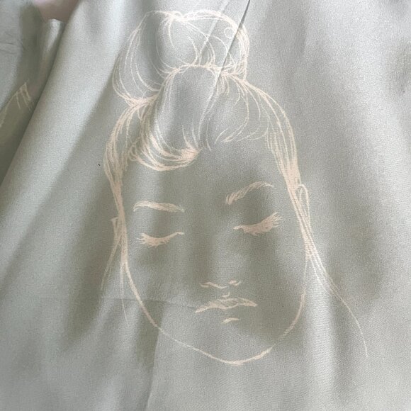 100% silk retro fabric flowy dress by Canadian Designer Noémiah-Small - Picture 4 of 11